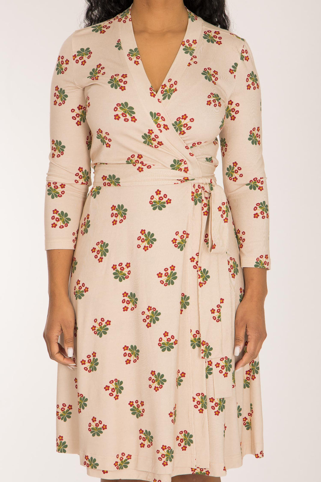 Bestie wrap short jersey dress - Beige