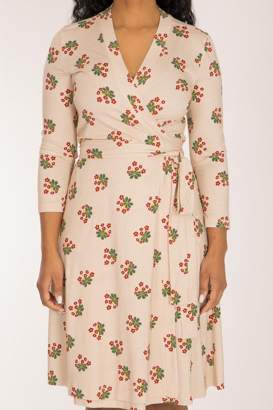 Bestie wrap short jersey dress - Beige