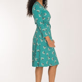 Bestie wrap short jersey dress - Turquoise