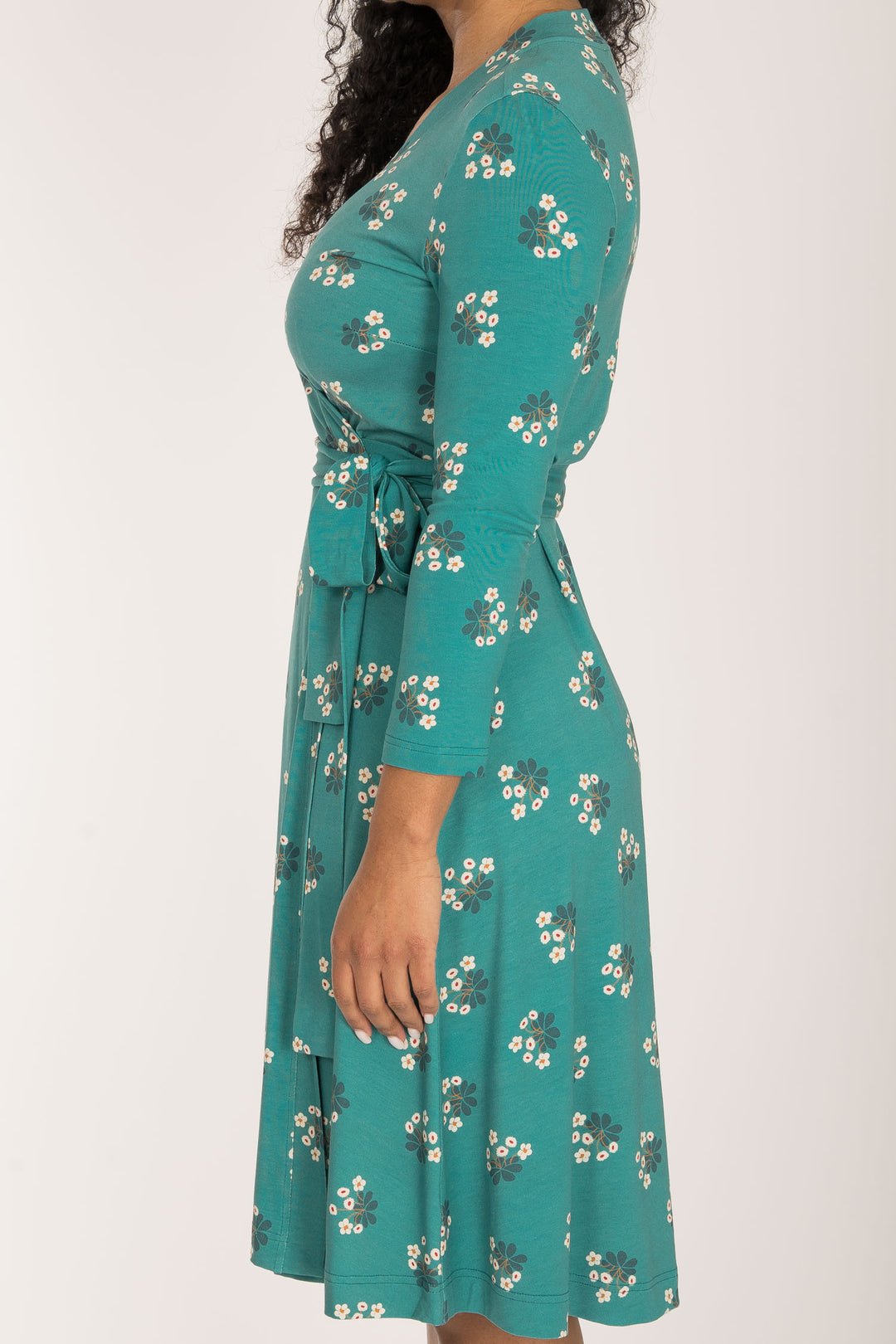 Bestie wrap short jersey dress - Turquoise