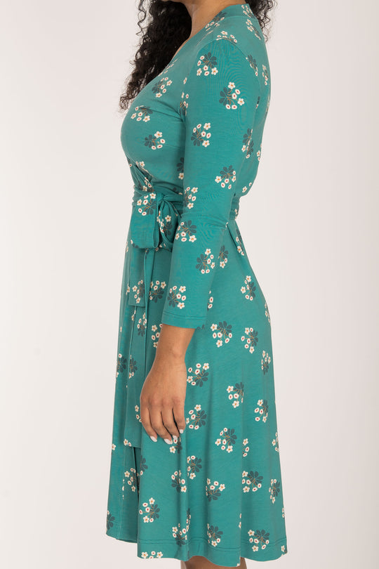 Bestie wrap short jersey dress - Turquoise