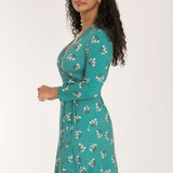 Bestie wrap short jersey dress - Turquoise