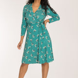 Bestie wrap short jersey dress - Turquoise