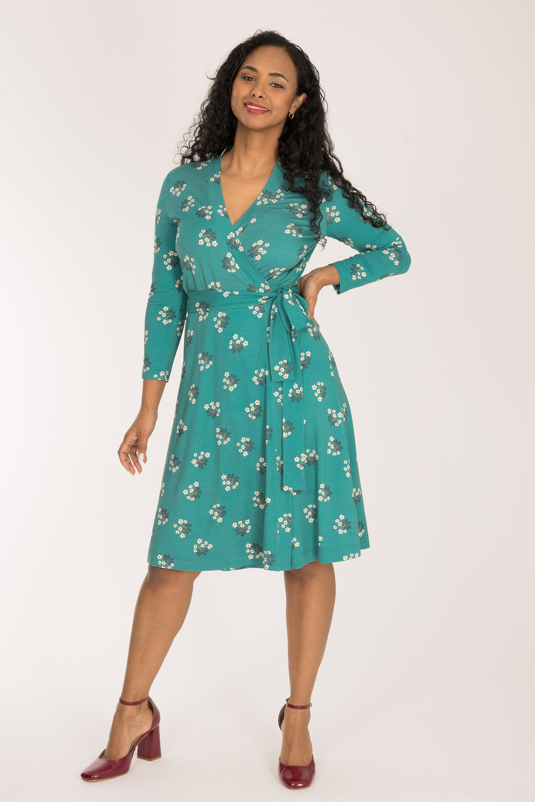 Bestie wrap short jersey dress - Turquoise