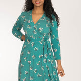 Bestie wrap short jersey dress - Turquoise