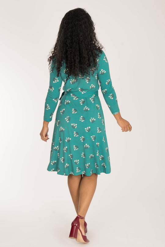 Bestie wrap short jersey dress - Turquoise