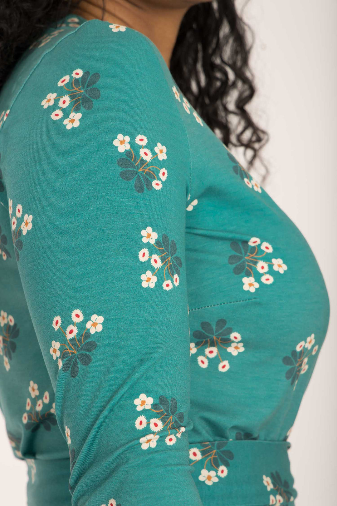 Bestie wrap short jersey dress - Turquoise
