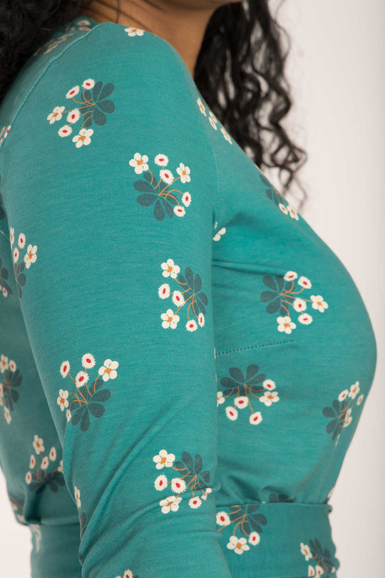 Bestie wrap short jersey dress - Turquoise