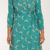 Bestie wrap short jersey dress - Turquoise