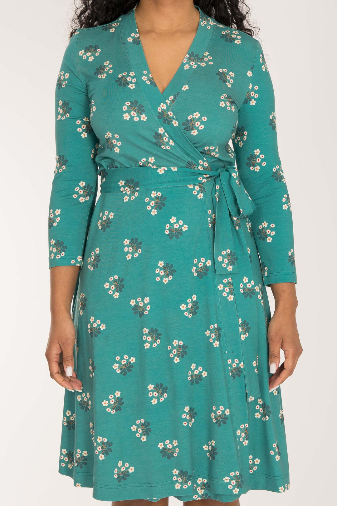 Bestie wrap short jersey dress - Turquoise