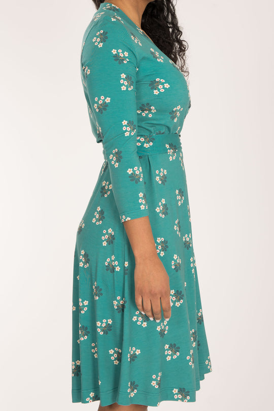 Bestie wrap short jersey dress - Turquoise