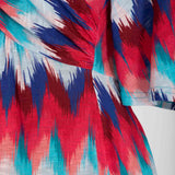 Knot draped short jersey dress - Blue-Pink