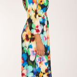 A-lined belted midi jersey dress - Navy