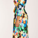 A-lined belted midi jersey dress - Navy