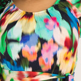 A-lined belted midi jersey dress - Navy