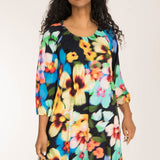 A-lined belted short jersey dress - Navy