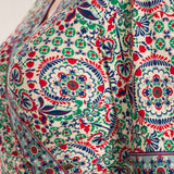 Slip-On wrap short jersey dress - Blue folklore