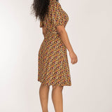 Bestie wrap short jersey dress - Pink flowers