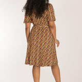 Bestie wrap short jersey dress - Pink flowers