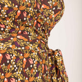 Bestie wrap short jersey dress - Pink flowers