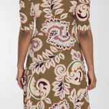 Closed wrap short jersey dress - Olive