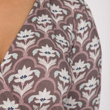 Collar wrap short jersey dress - Mauve