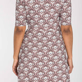 Collar wrap short jersey dress - Mauve