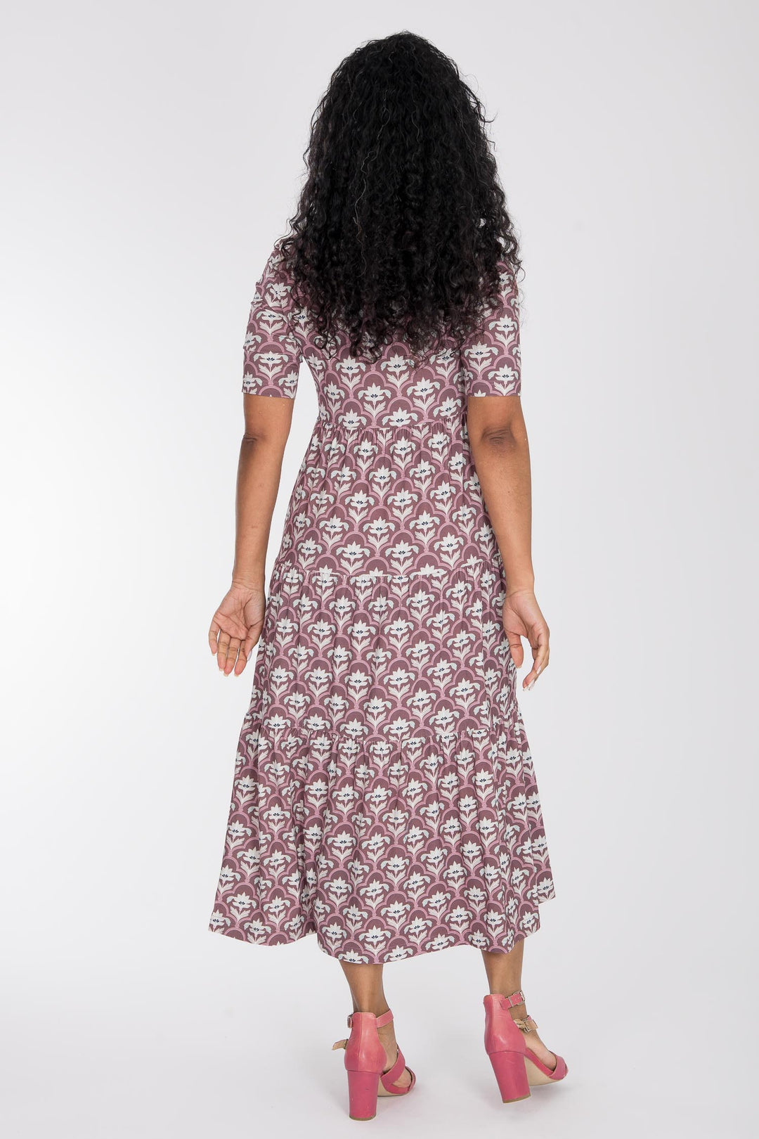 Forever mine collar midi jersey dress - Mauve