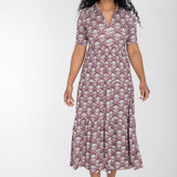 Forever mine collar midi jersey dress - Mauve