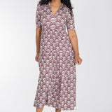 Forever mine collar midi jersey dress - Mauve