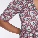 Forever mine collar midi jersey dress - Mauve
