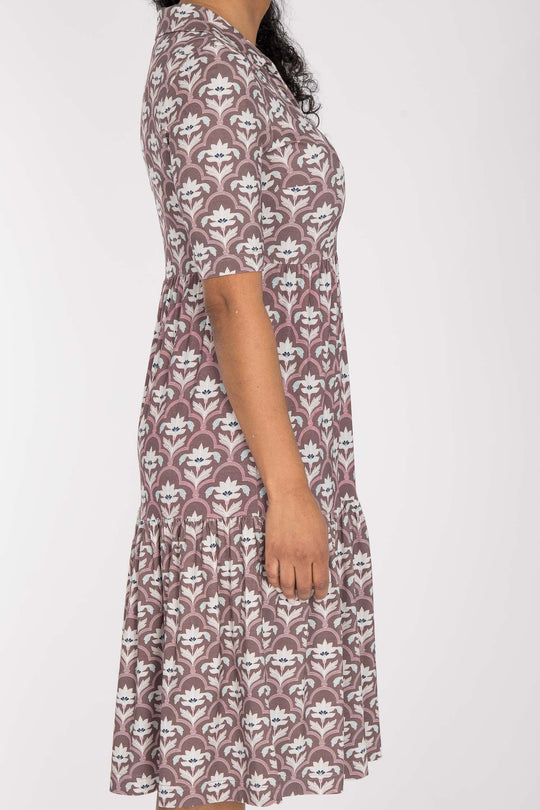 Forever mine collar short jersey dress - Mauve