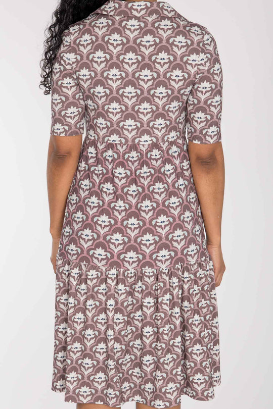 Forever mine collar short jersey dress - Mauve