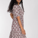 Forever mine collar short jersey dress - Mauve