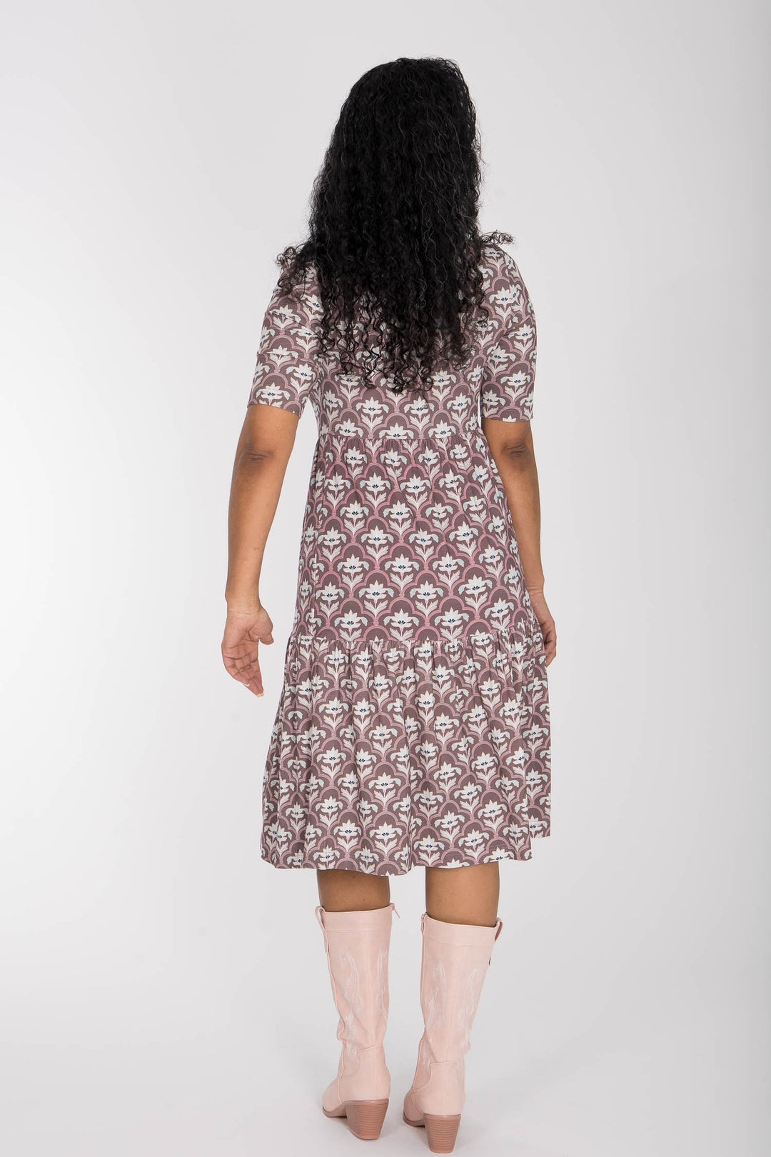 Forever mine collar short jersey dress - Mauve