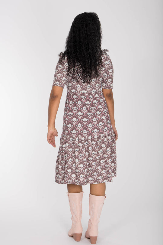 Forever mine collar short jersey dress - Mauve