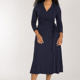 Bestie wrap midi jersey dress - Navy