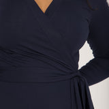 Bestie wrap midi jersey dress - Navy
