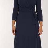Bestie wrap midi jersey dress - Navy