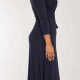 Bestie wrap midi jersey dress - Navy