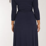 Bestie wrap midi jersey dress - Navy