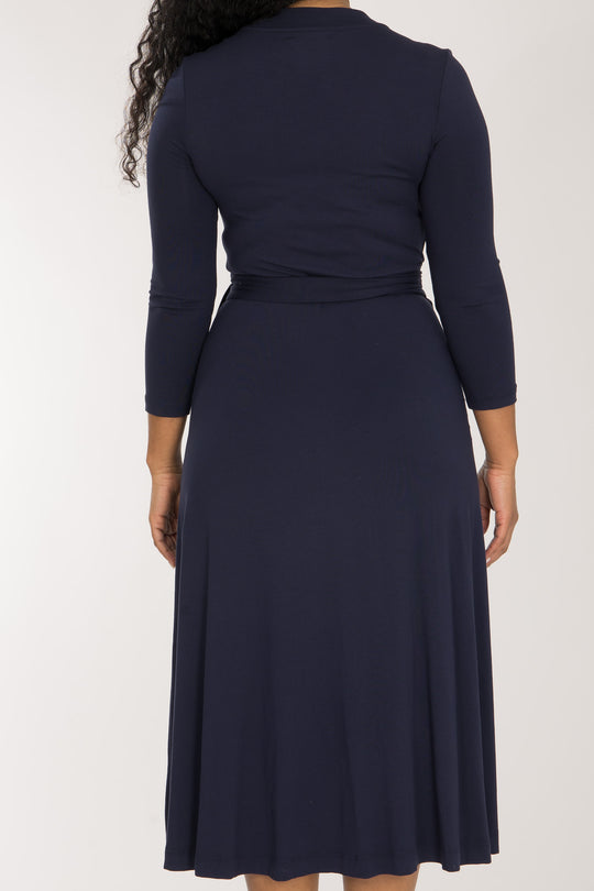 Bestie wrap midi jersey dress - Navy