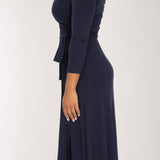 Bestie wrap midi jersey dress - Navy
