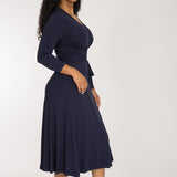 Bestie wrap midi jersey dress - Navy