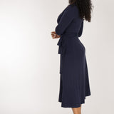 Bestie wrap midi jersey dress - Navy