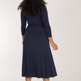 Bestie wrap midi jersey dress - Navy