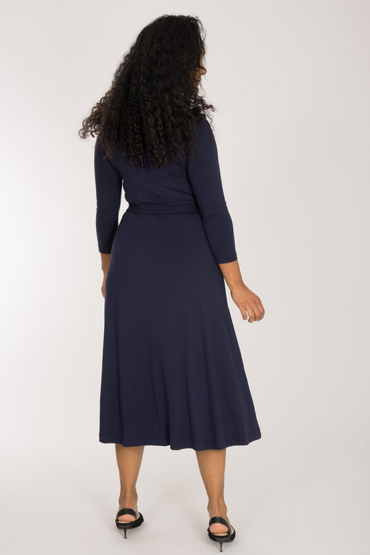 Bestie wrap midi jersey dress - Navy