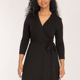 Bestie wrap short jersey dress - Black