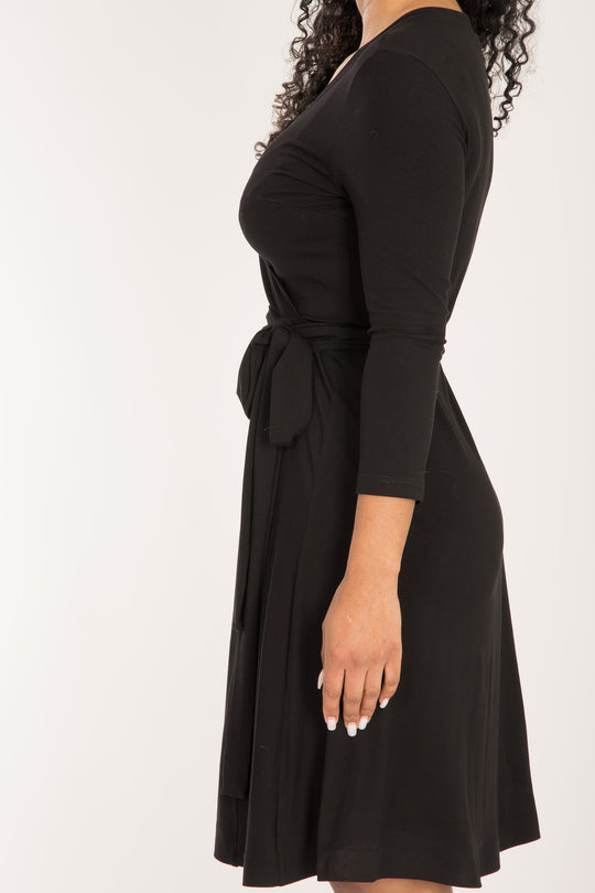 Bestie wrap short jersey dress - Black
