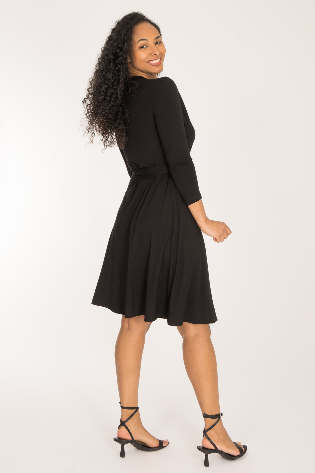 Bestie wrap short jersey dress - Black